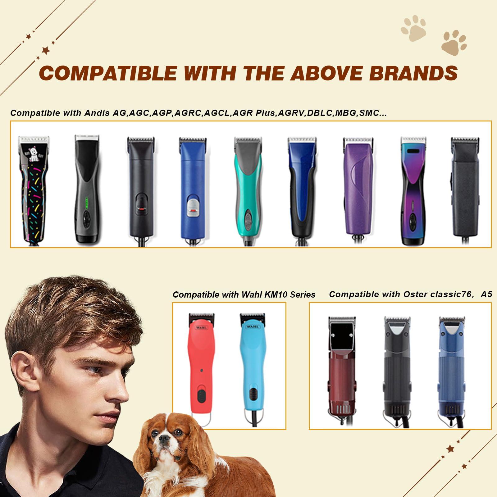 YAZIYIR 5 Sets Combination Professional Detachable Replacement Ceramic Blades. Compatible with Oster Classic 76/Power Pro/Power-Teq/Star-Teq Clipper. Compatible with Ainds Clippers. (0.5~9.5mm).