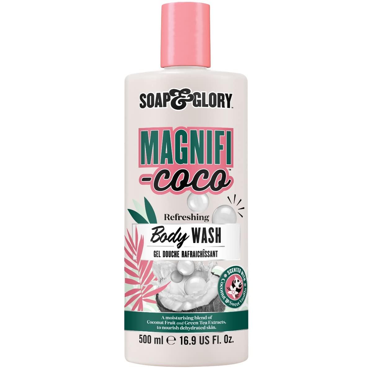 Soap & Glory Soap & Glory Magnifi-Coco Clean-A-Colada Coconut Hydrating Shower Gel - Moisturizing Body Wash for Dehydrated Skin - Formulated with Green Tea Extract & Coconut Fruit (500ml)