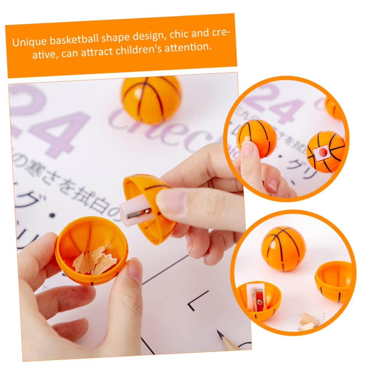 SHINEOFI SHINEOFI Basketball Pencil Sharpeners for Boys and Girls Single Hole School Students Hand-Crank Pencil Sharpeners Compact Design 10PCS Bulk Pack