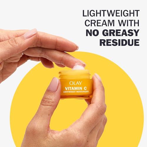 Olay Olay Vitamin C Face Moisturizer, Brightening Cream for Women, Trial Size, Evens Tone, Dark Spot & Hyperpigmentation Reduction, Glowing Skin Care - Niaciniamide, Lactic Acid, 0.5 Oz