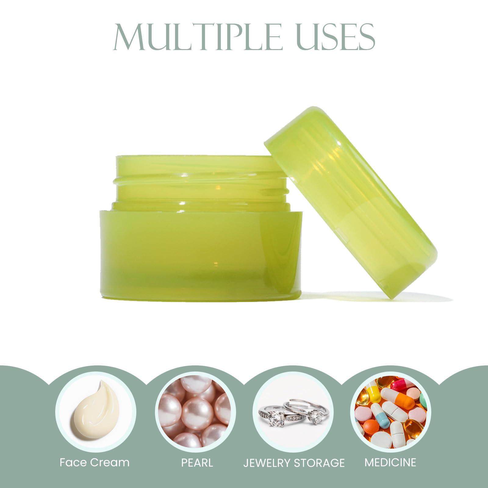 RONRONS RONRONS 10G/10ML Small Travel Containers Jars Mini Sample Containers with Lids Empty Plastic Travel Jars for Lip Balm Salves Creams Lotions Makeup Cosmetics Nail Accessories (8*styleA)