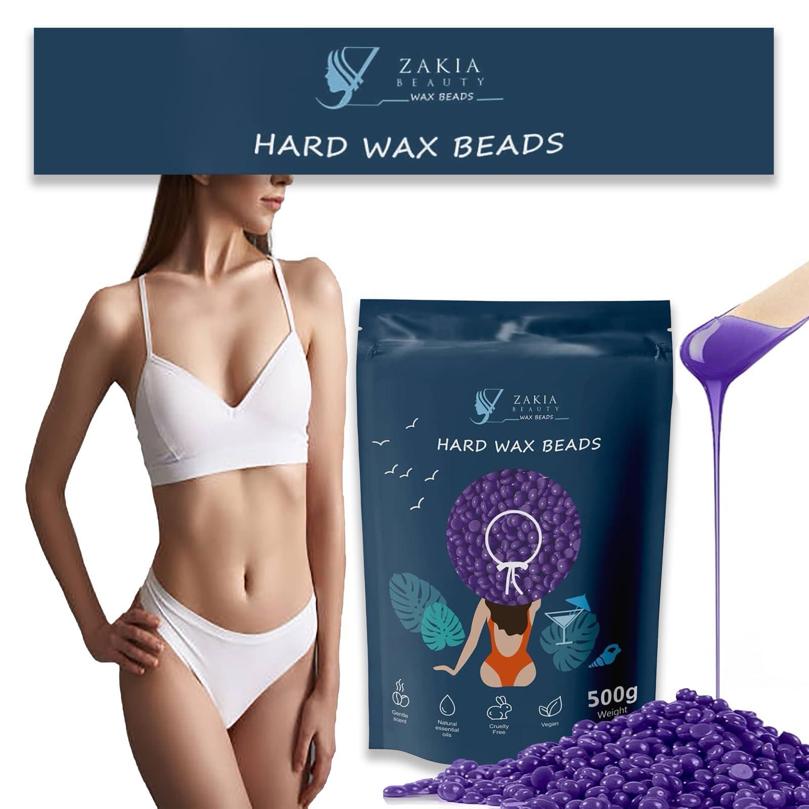 Zakia Beauty Wax Beads for Hair Removal, hard wax beand for Brazilian, Face, Bikini, Eyebrow, Legs, At Home Painless for Women and men 2LB