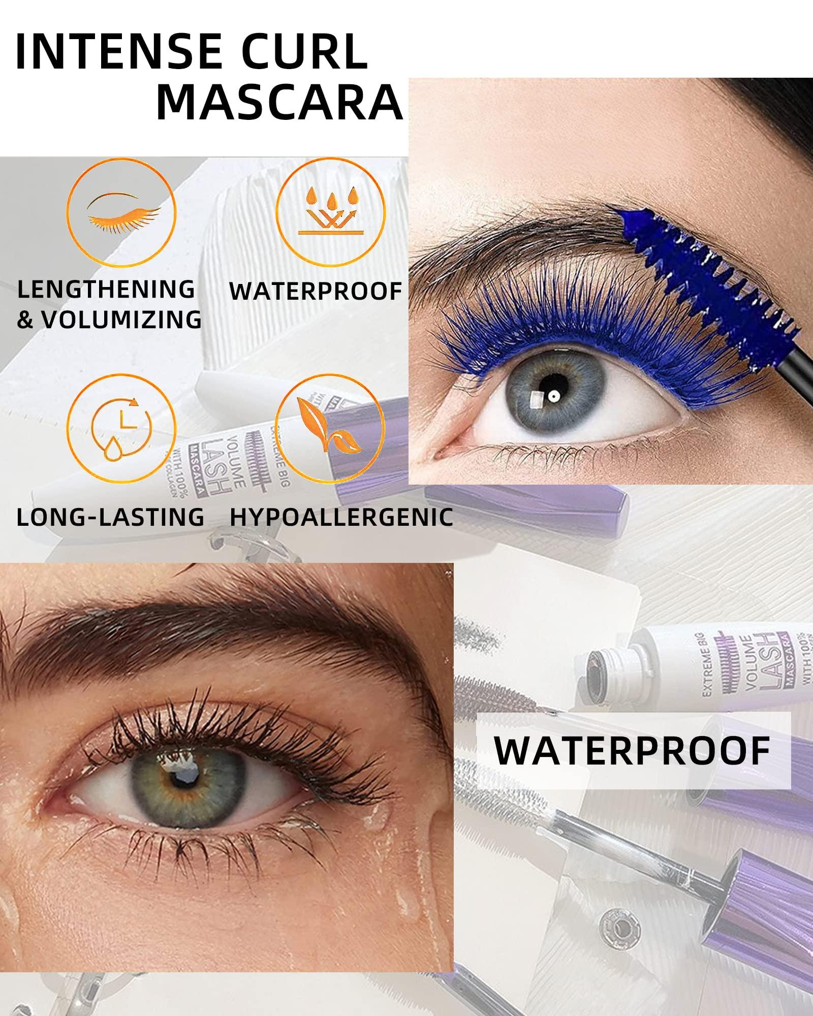 LYSdefeu 5D Burgundy Mascara for Eyelashes-1Pcs Longlasting Waterproof Smudge-Proof Colored Tubing Mascara Volume and Length, Volumizing Curling Eye Lashes Fiber Mascara, Women\'s Day Eye Makeup Gift for Women
