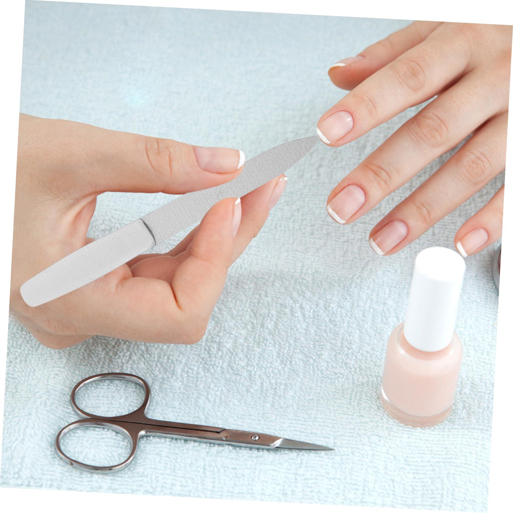 Healeved Healeved 6PCS Stainless Steel Nail Files for Manicure Double-Sided Nail Buffers Nail Art Tools Metal Nail File for Home Office Travel