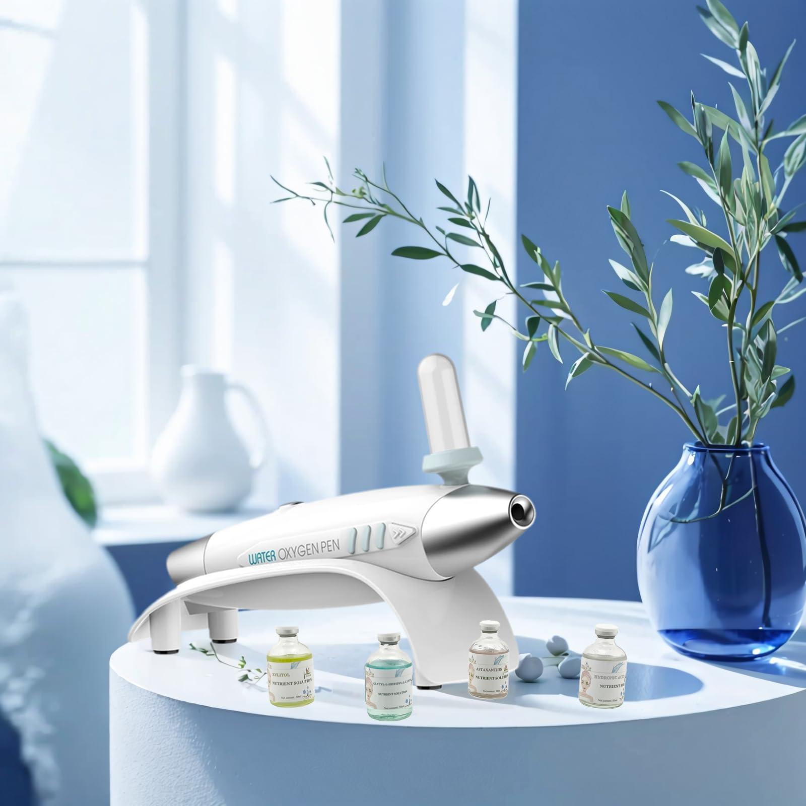 Elitzia Oxygen Facial Machine Oxygen Infusion Device Oxygen Sprayer Facial Nutrient Solution Set SPA Skincare Facial Machine Anti Aging Beauty Salon Machine 1.69fl.oz Per Bottle Eitzia