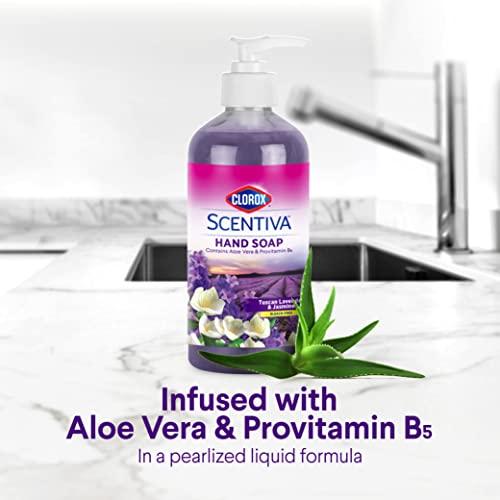 Clorox Clorox Scentiva Liquid Hand Soap 14 oz Liquid Hand Wash with Aloe Vera Vitamin B5 BleachFree Scented Hand Soap for Kitchen or Bathroom, Tuscan Lavender & Jasmine, 1 Count (Pack of 4)