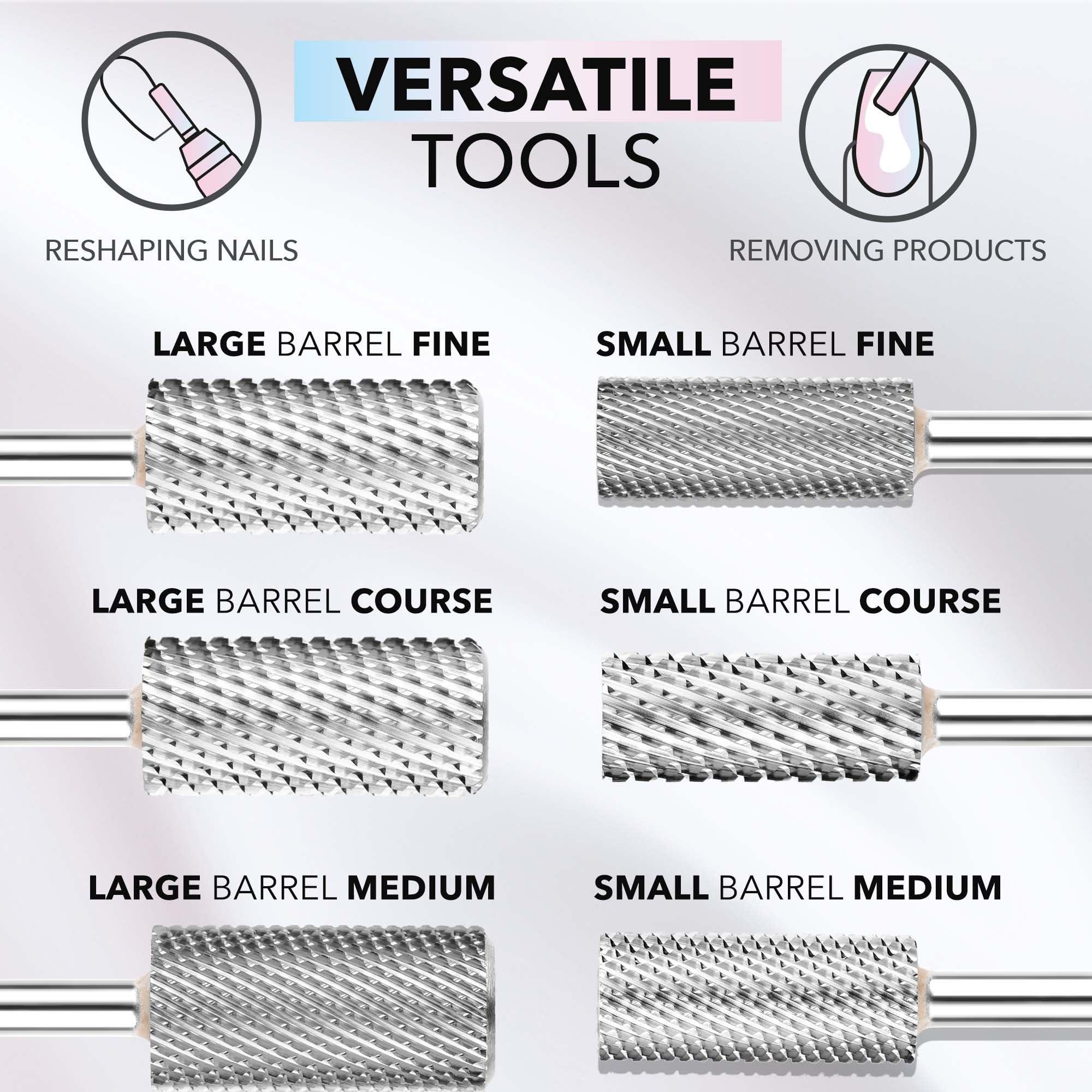 Kiara Sky Kiara Sky Universal Nail Drill Bit for E-file, Non-Coated Stainless Steel with Safety Edge for Cuticle and Nails Care, Under Nail Cleaner Silver