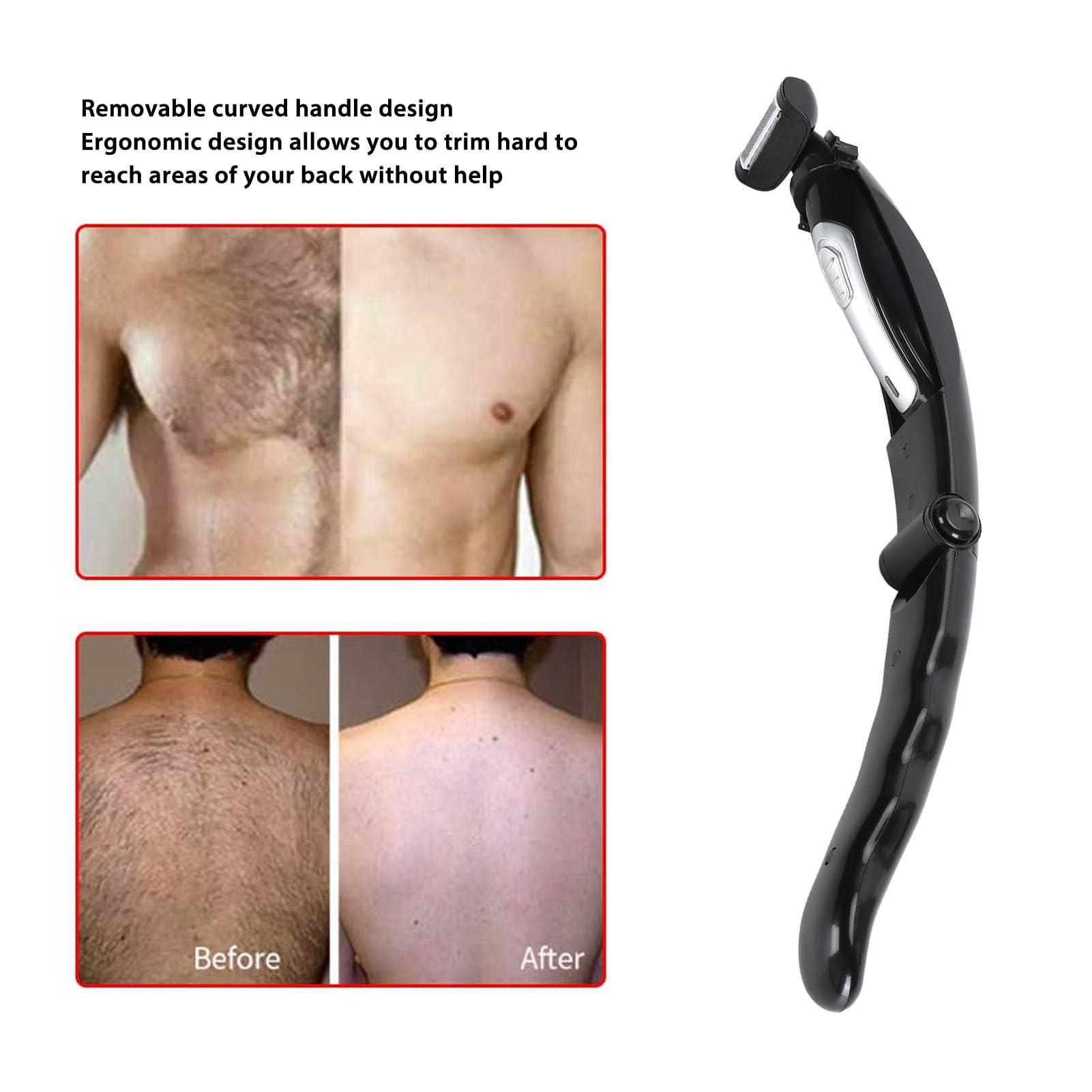 Dpofirs Back Shaver for Men, Electric Back Shavers, Mens Back Groomer,Extreme Reach Removable Handle, Self Service Back Hair Shaver, Body Hair Trimmer Grooming Kit for Wet Dry