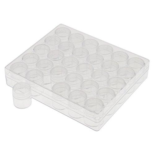 barenx barenx 30 Slot Empty Jar Pots Nail Art Powder Decor DIY Tips Storage Container Case