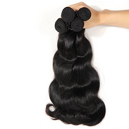 Queen Plus Hair Queen Plus Hair 100% Unprocessed Brazilian Virgin Hair Extensions, Natural Color Body Weft,Package of 10 Bundles, the Wholesale Hair Products (26" x 10 Bundles)