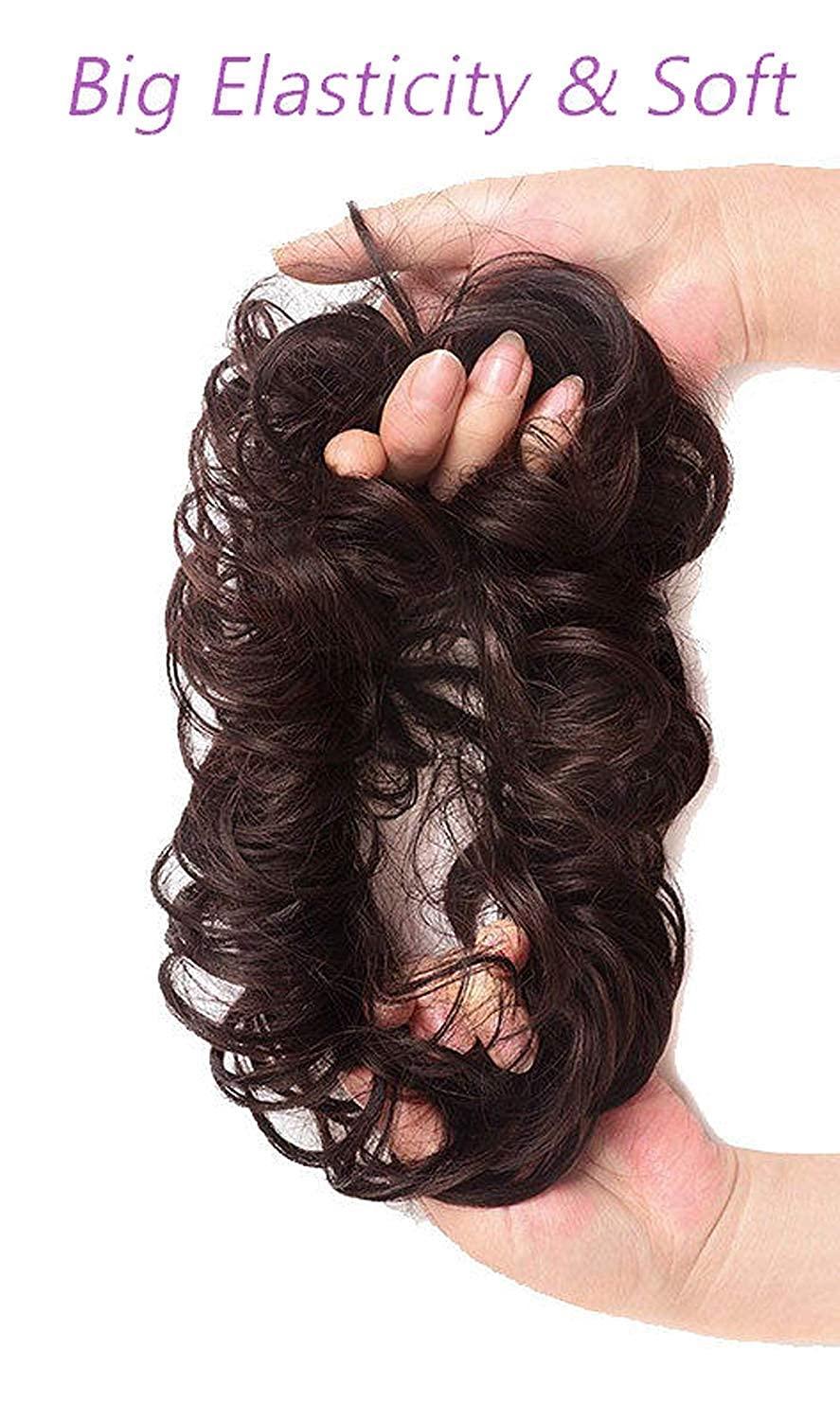 S.B. Enterprises QUIFF Hair Extensions And Wigs | Artificial Juda Women and Girl's | Synthetic Hair Bun | Natural Brown ( Set Of 2, 30g)