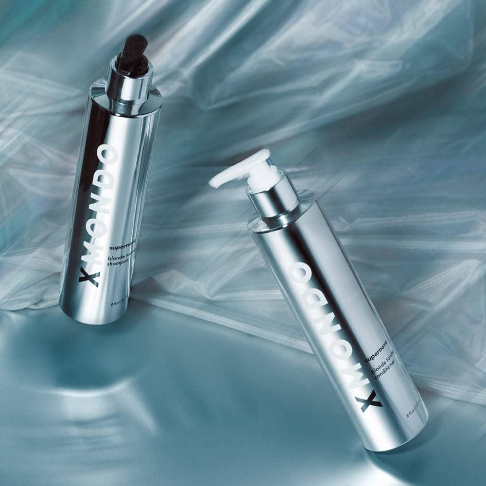 XMONDO XMONDO Hair Supernova Blonde Toning Shampoo & Conditioner Bundle | Vegan Formula with Vegetable Proteins, Jojoba Oil, and Violet Pigments to Reduce Yellow Tones in Blonde Hair, 8 fl Oz, 2pc Set