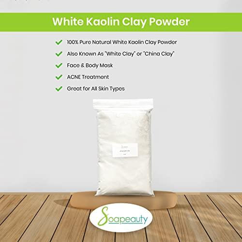 Soapeauty Soapeauty WHITE KAOLIN CLAY Powder | Cosmetic Grade 100% Natural | Facials, Face Mask, Soap Making, Bath Bomb | aka White Clay Powder, China Clay Powder | (8 OZ)
