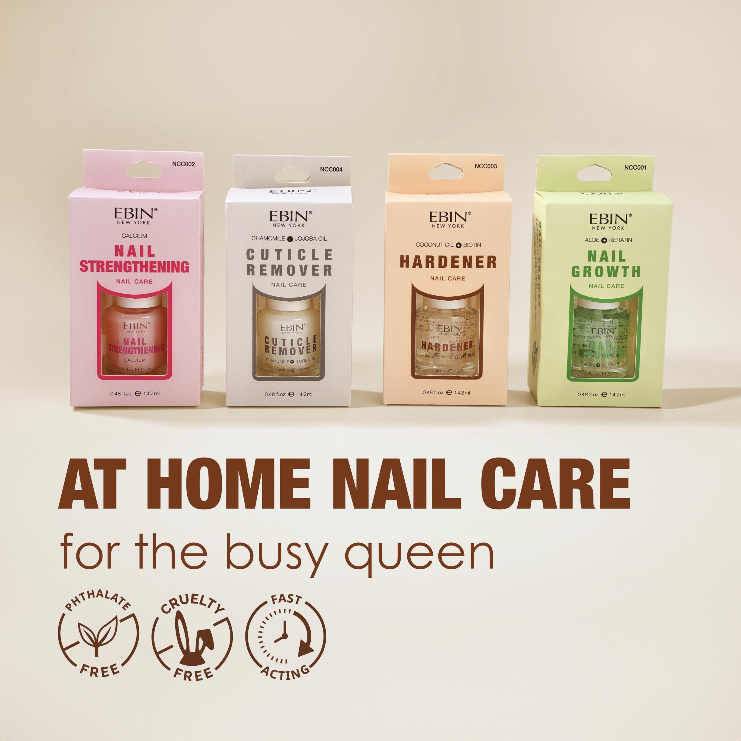 EBIN NEW YORK Nail Hardner, Long lasting Protection with Biotin