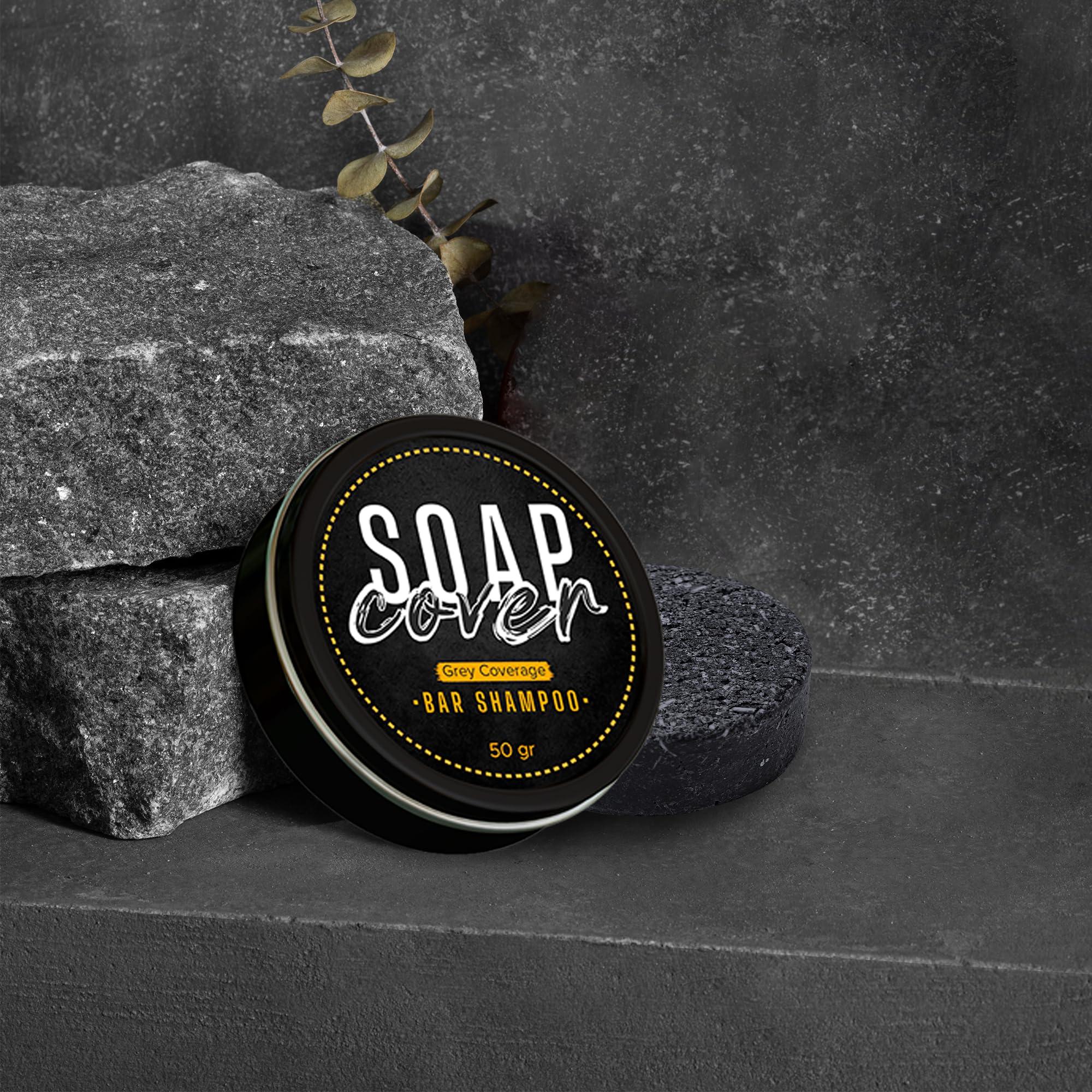 SOAP COVER SOAP COVER Black Soap for Gray Hair, Gray Hair Reverse Bar Shampoo, 1.7 Oz