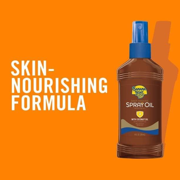 Banana Boat Banana Boat Deep Tanning Spray with Coconut Oil SPF 4, 8 Ounces each (Value Pack of 5)