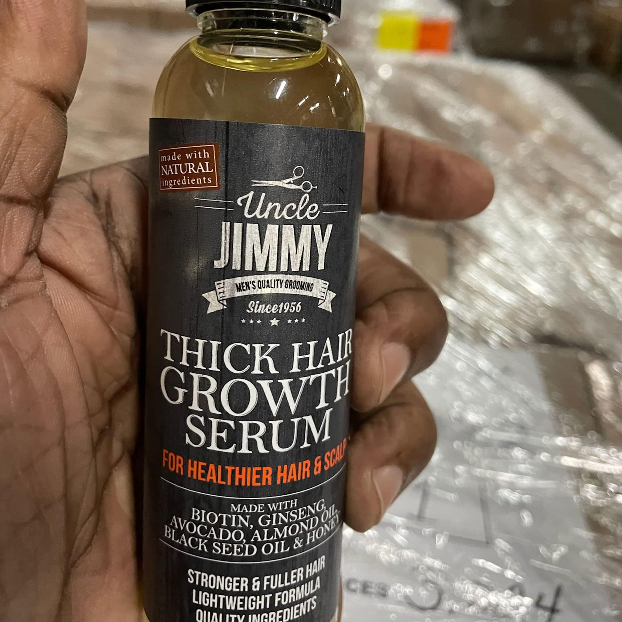 Uncle Jimmy Uncle Jimmy Thick Hair Growth Serum, Hair Growth Treatment, Anti Hair Loss, Promotes Thicker, Stronger Hair for Men & Women 4 Fl Oz