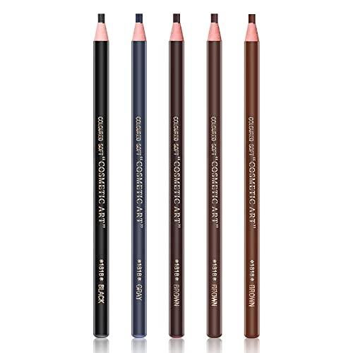 Pinkiou 5pcs Microblading Pencil Waterproof Eyebrow Peel-off Pencil Pull Cord Microblading Supplies Brow Lamination Pencil Set For Marking Filling Outlining Eye Brow Liners In 5 Colors