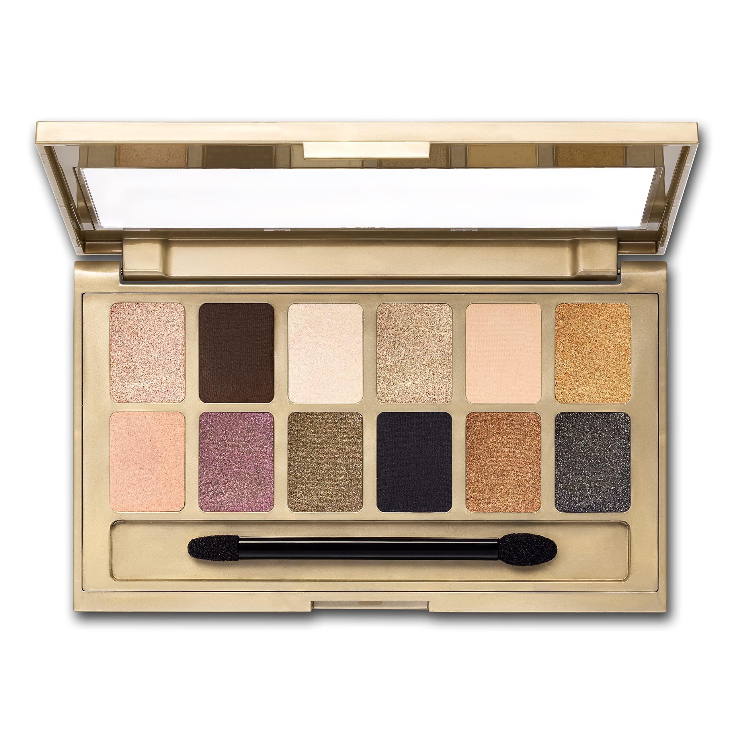 Maybelline New York Maybelline The 24K Nudes Gold Eyeshadow Palette Makeup, 12 Pigmented Matte & Shimmer Shades, Blendable Powder, 1 Count