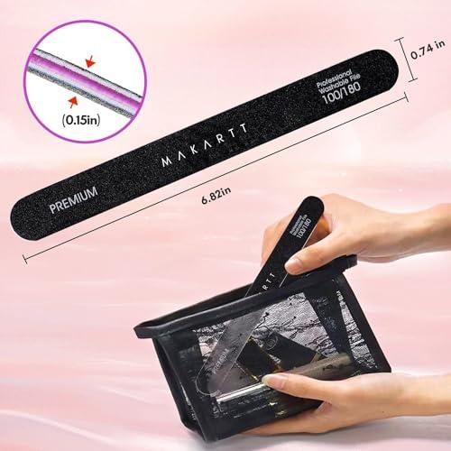 Makartt Makartt Nail File 100 180 Grit Emery Boards for Nails 10pcs Black Nail Files Professional Washable Doubled Sides Nail File Kit for Natural Acrylic Nails Coarse for DIY Salon Use