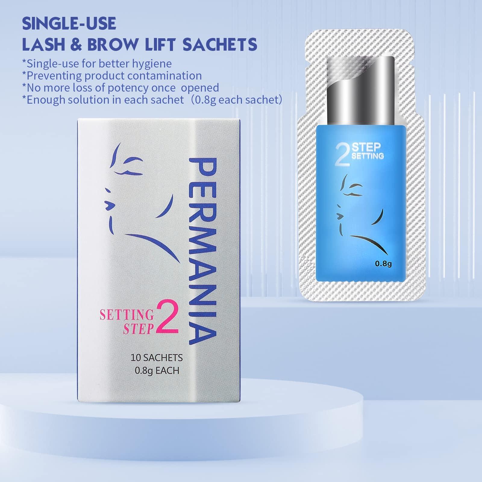 PERMANIA PERMANIA Lash Lift Kit,Separate Steps Products for Salon or at Home, Steps 10 Sachets of 0.8g/0.03oz Each Prep (STEP#2)