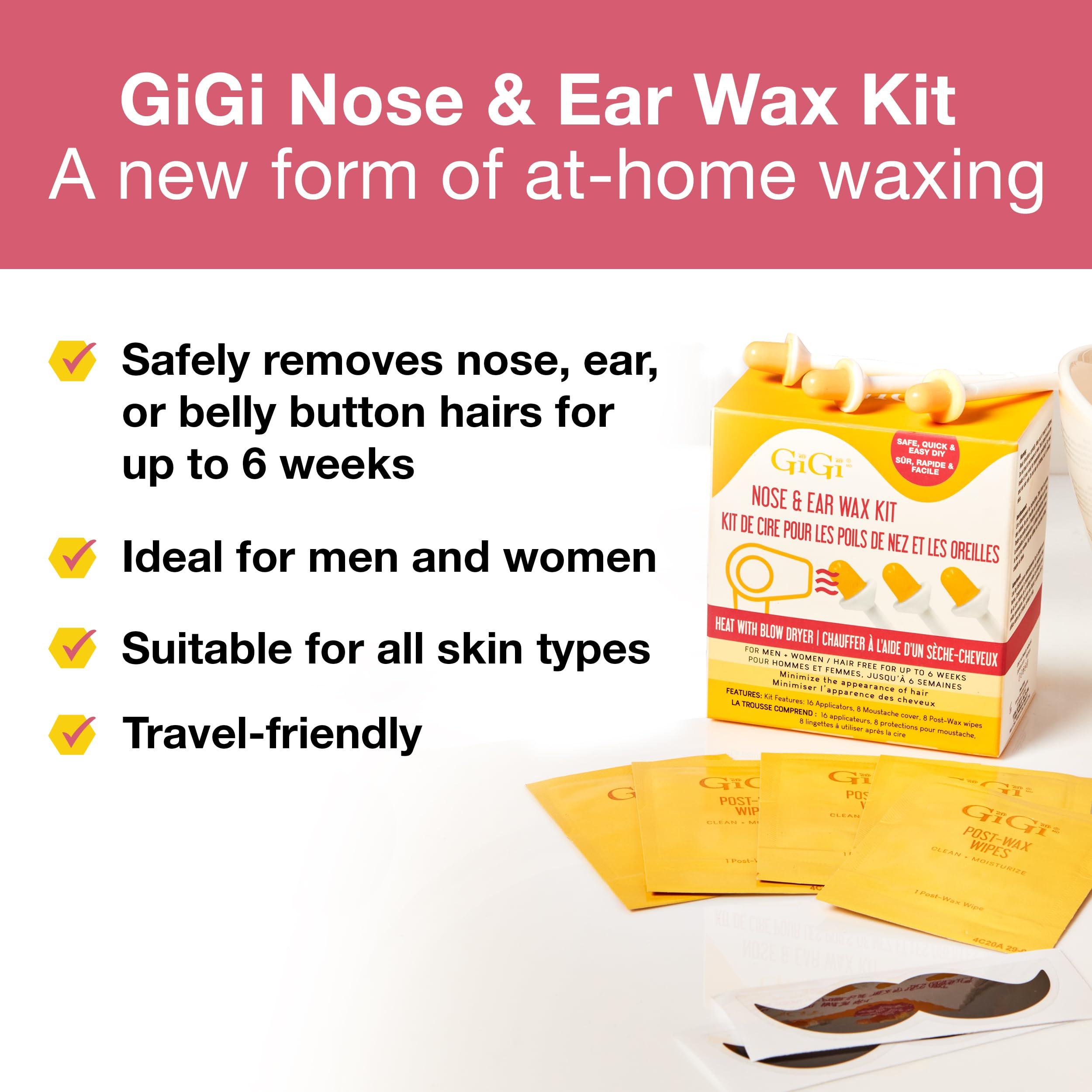 GiGi GiGi Nose + Ear Wax Kit, Safe, Quick, and Easy, Heat with Blow Dryer, 1-pack