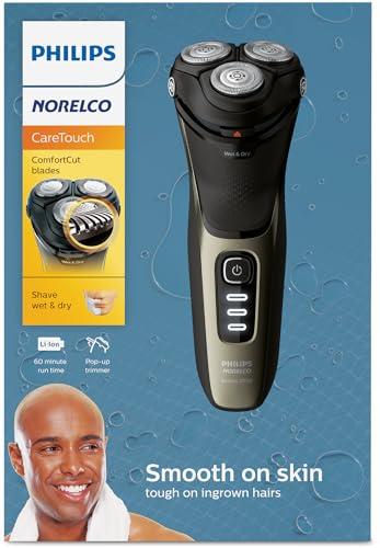 Philips Norelco Philips Norelco CareTouch Head Shaver, Rechargeable Wet & Dry Electric Shaver with Pop-Up Trimmer for Bald Men with Sensitive Skin and Scalp, S3210/51