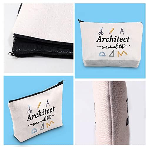 GJTIM GJTIM Architecture Gifts Architecture Student Gift Architect Survival Kit Zipper Pouch Funny Makeup Bag for Architects (Survival Kit Architect bag)