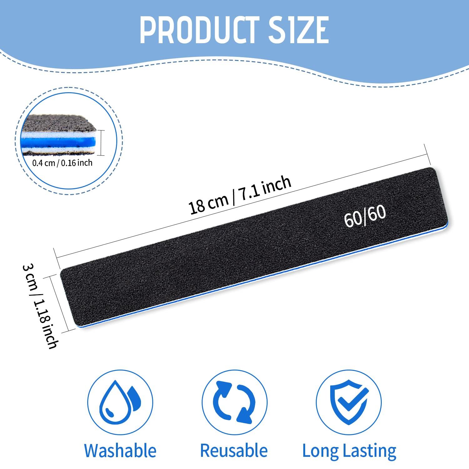 BLESWIN 60/60 Grit Nail Files with Safety Nail Drill Bits for Acrylic Nails Gel Nails