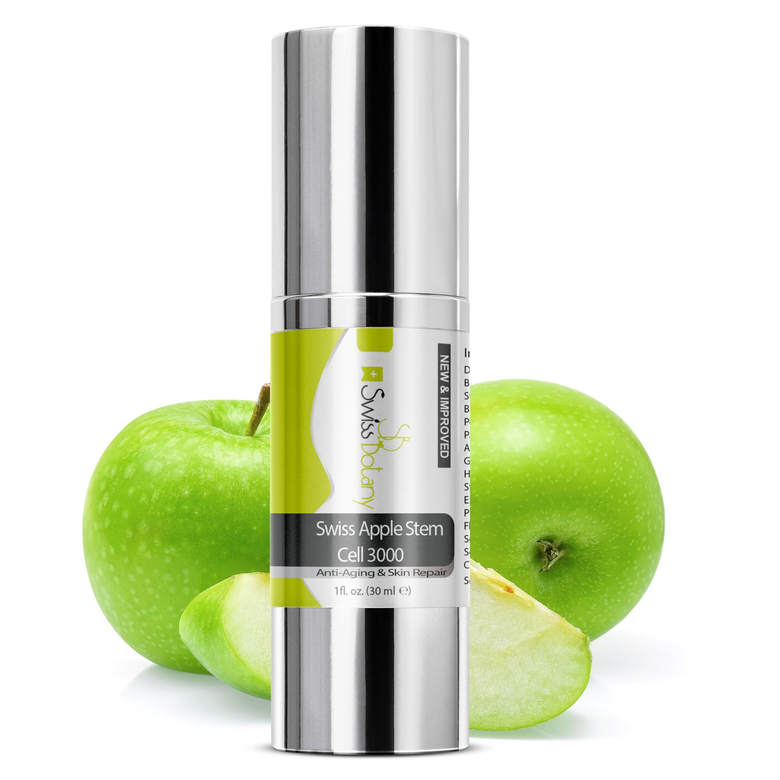 Swiss Botany Swiss Botany Swiss Apple Stem Cell Serum for Face Apple Stem Cell 3000 | Plant Stem Cell to Reduce All signs of Aging, Wrinkles, Discoloration, Restore Elasticity and Youthful Appearance, 1Fl Oz
