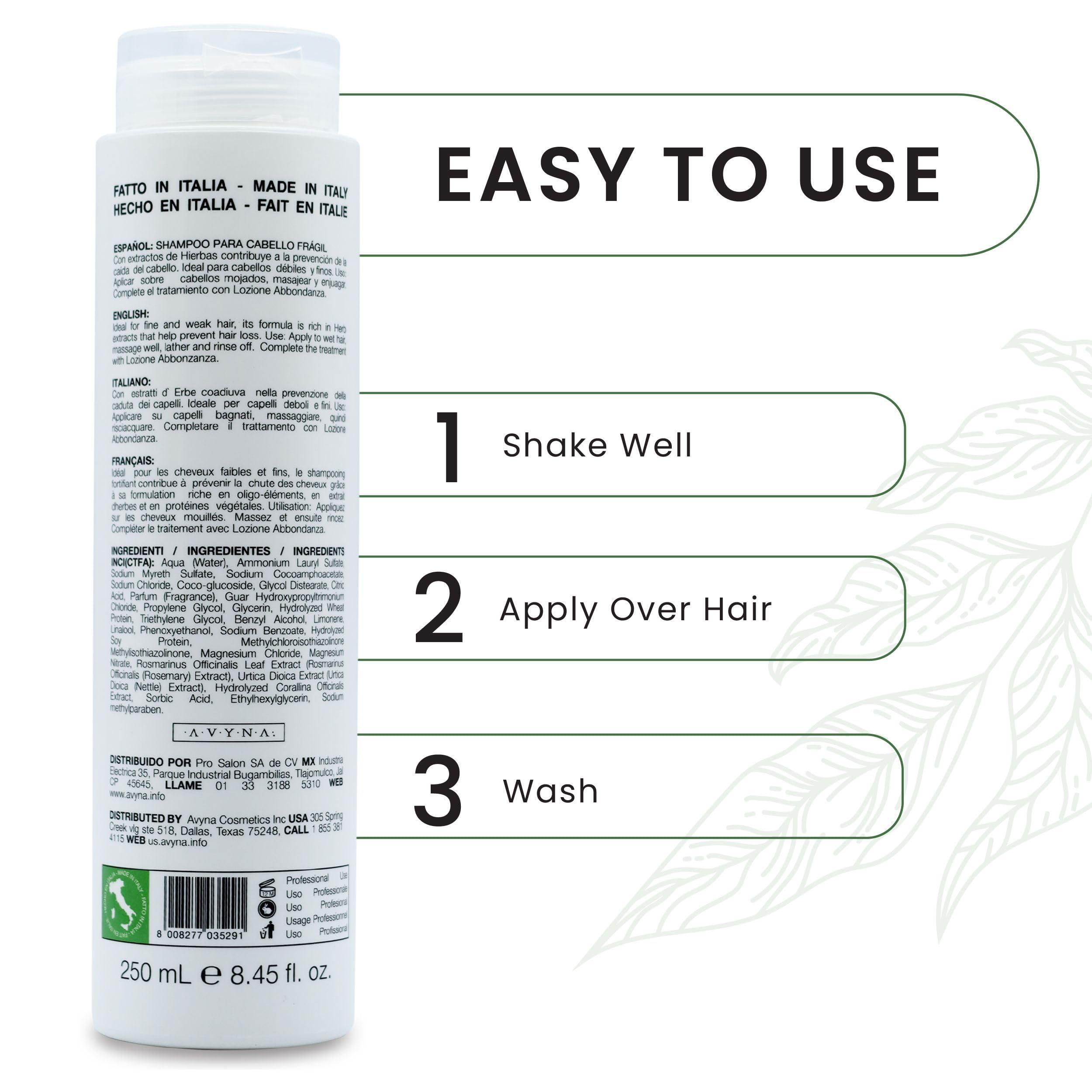 Avyna Avyna Shampoo Herbal Extract Shampoo for Fragile Thin Hair 8.42 oz