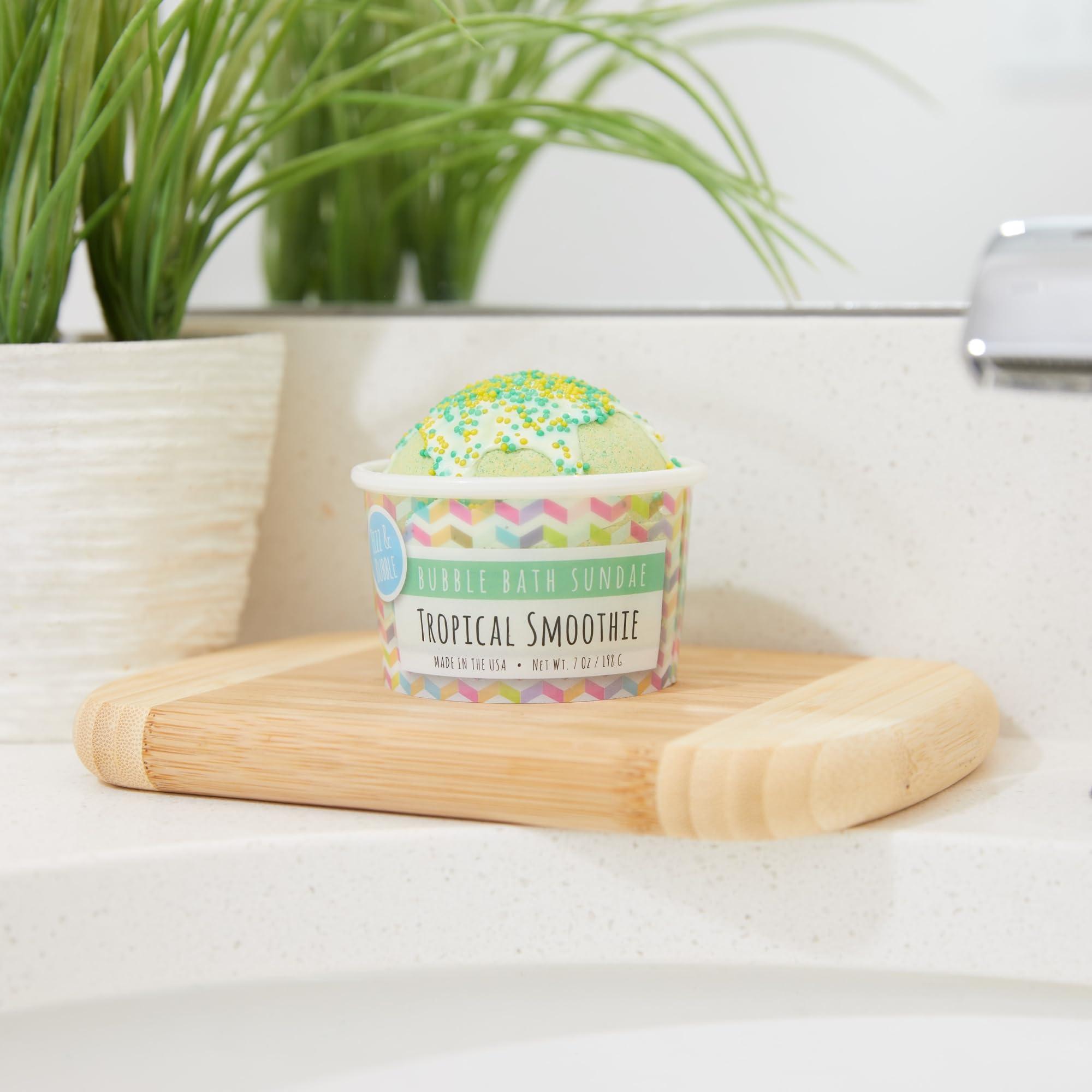 Fizz & Bubble Fizz and Bubble, Bubble Bath Sundae, 7oz. (1-Pack) - Scented Bath Bomb, Moisturizing for Dry Skin, Soothing, Nourishing, Handmade Gift Ideas for Her (Tropical Smoothie)