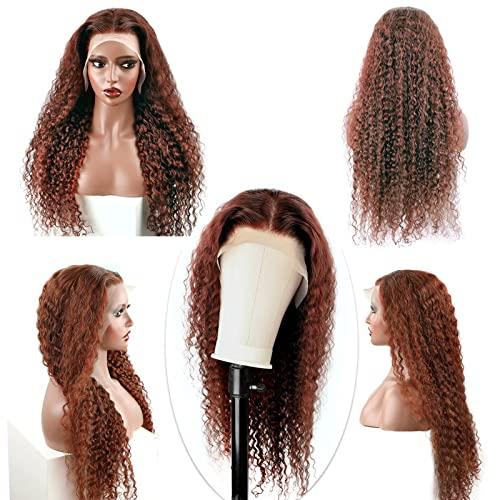 CAITLYN Reshine Straight Highlight 13x4 Lace Front Wigs Human Hair Pre Plucked with Baby Hair Wet and Wavy Auburn Hd Lace Frontal Wig Human Hair 13x4 Glueless Lace Frontal Wigs Human Hair 180% Density 18 inch