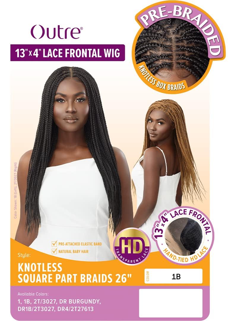 Outre Outre 13x4 Hand Tied Lace Frontal Wig - KNOTLESS SQUARE PART BRAIDS 26" (2T/3027)