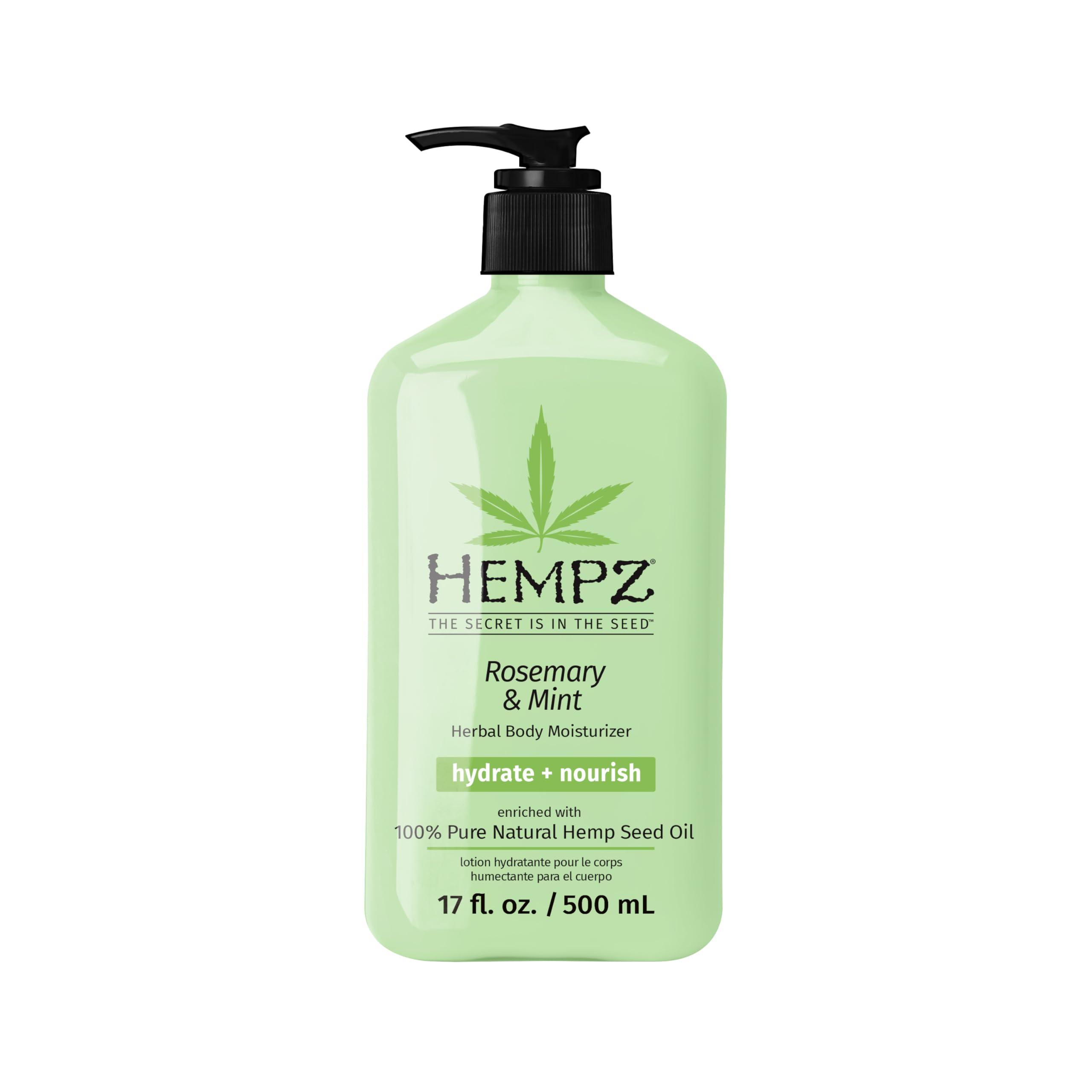 Hempz Hempz Body Moisturizer, Rosemary & Mint 17 Oz Hydrating Lotion Rich with Minerals, Vitamin C, & Hempseed Oil to Nourish & Repair Extremely Dry or Sensitive Skin, for Women & Men
