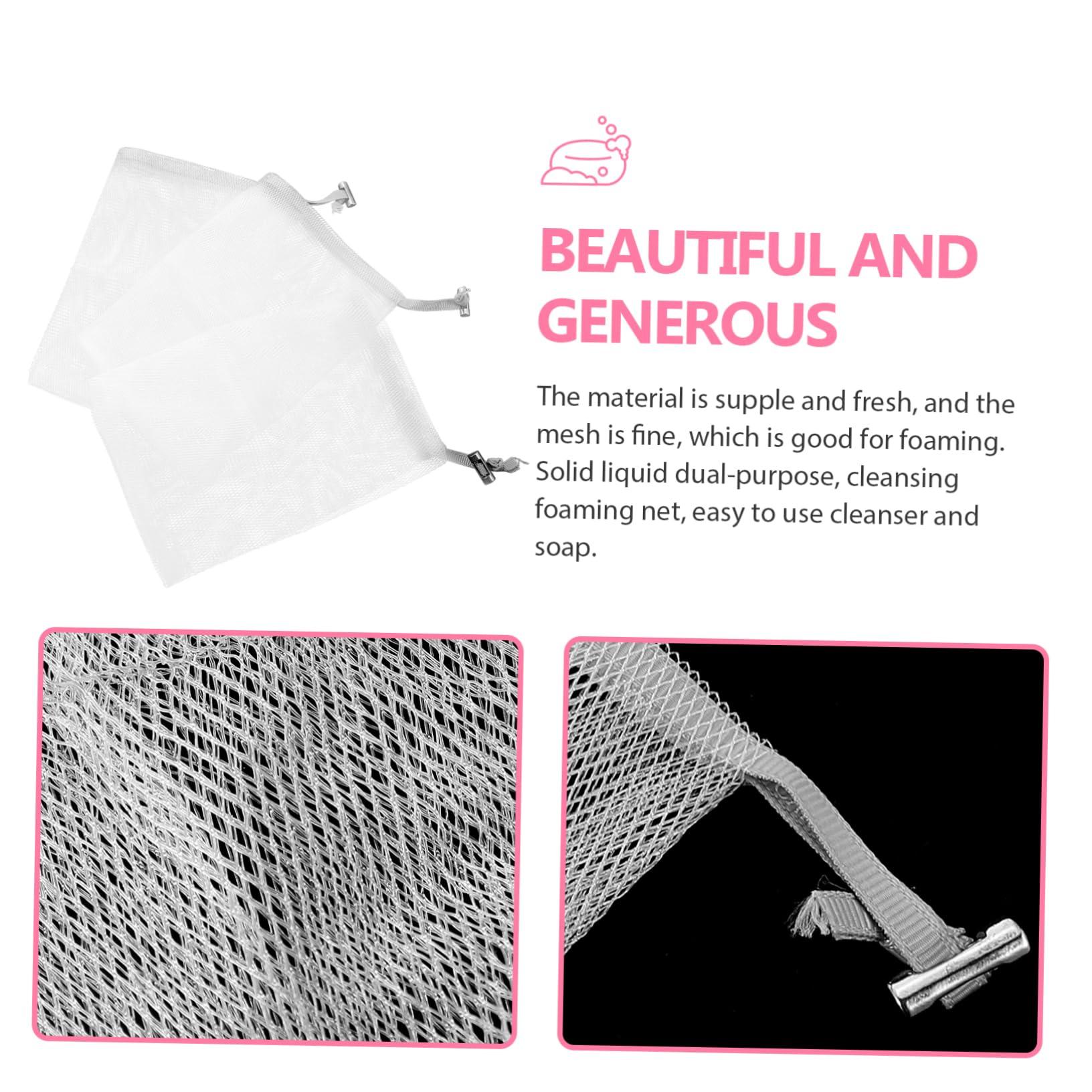 Angoily Angoily 8pcs Soap Mesh Bag Soap Dishes for Bar Mesh Foaming Net Dish Soap Holder Cleansing Dispenser Soap Holder Bag Filter Based Cup Clear Simple Face Scrubbers Fabric Dark Grey