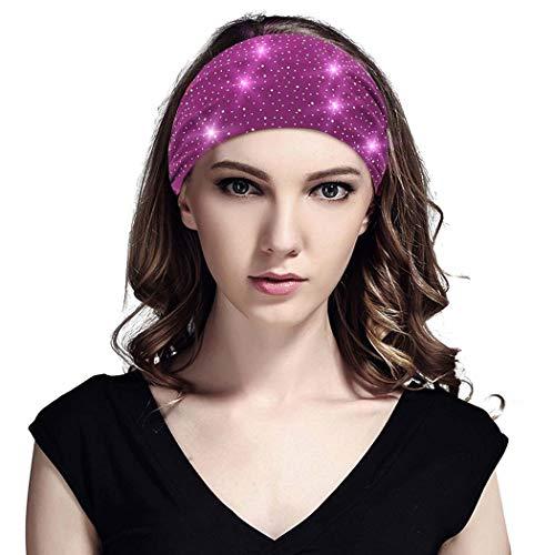 Bohend Bohend Boho Button Headband Wide Stretchy Daily Use Knotted Headwear Sport Athletic Yoga Gym Rhinestone Crystal Hair Accessories for Women and Girls(3pcs) (G)