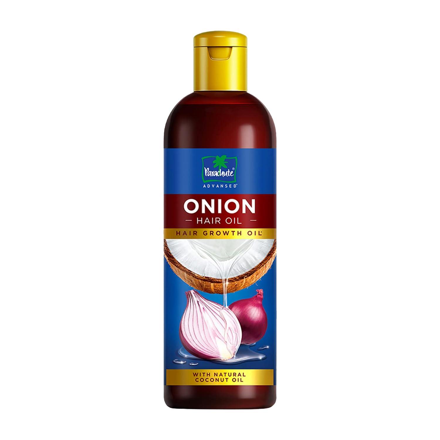 Parachute Advansed Parachute Advansed Onion Hair Oil with Natural Coconut Oil & Vitamin E, 6.7 Fl.oz. - For Longer, Stronger, Healthier Hair, Promotes Growth, Hair Fall Control, All Hair Types, Blue