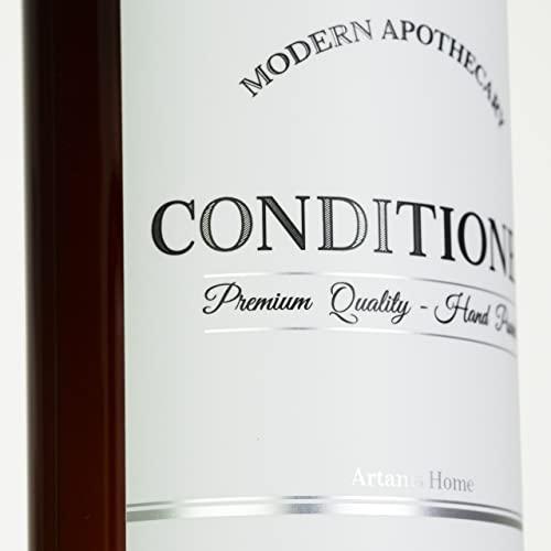 Artanis Home Amber Refillable Shampoo and Conditioner Bottles - Body Wash, Shampoo and Conditioner Dispenser - PET Plastic Shampoo Bottles Refillable with Pump - Waterproof Labels - 16 oz, 3 Pack (Black Satin)