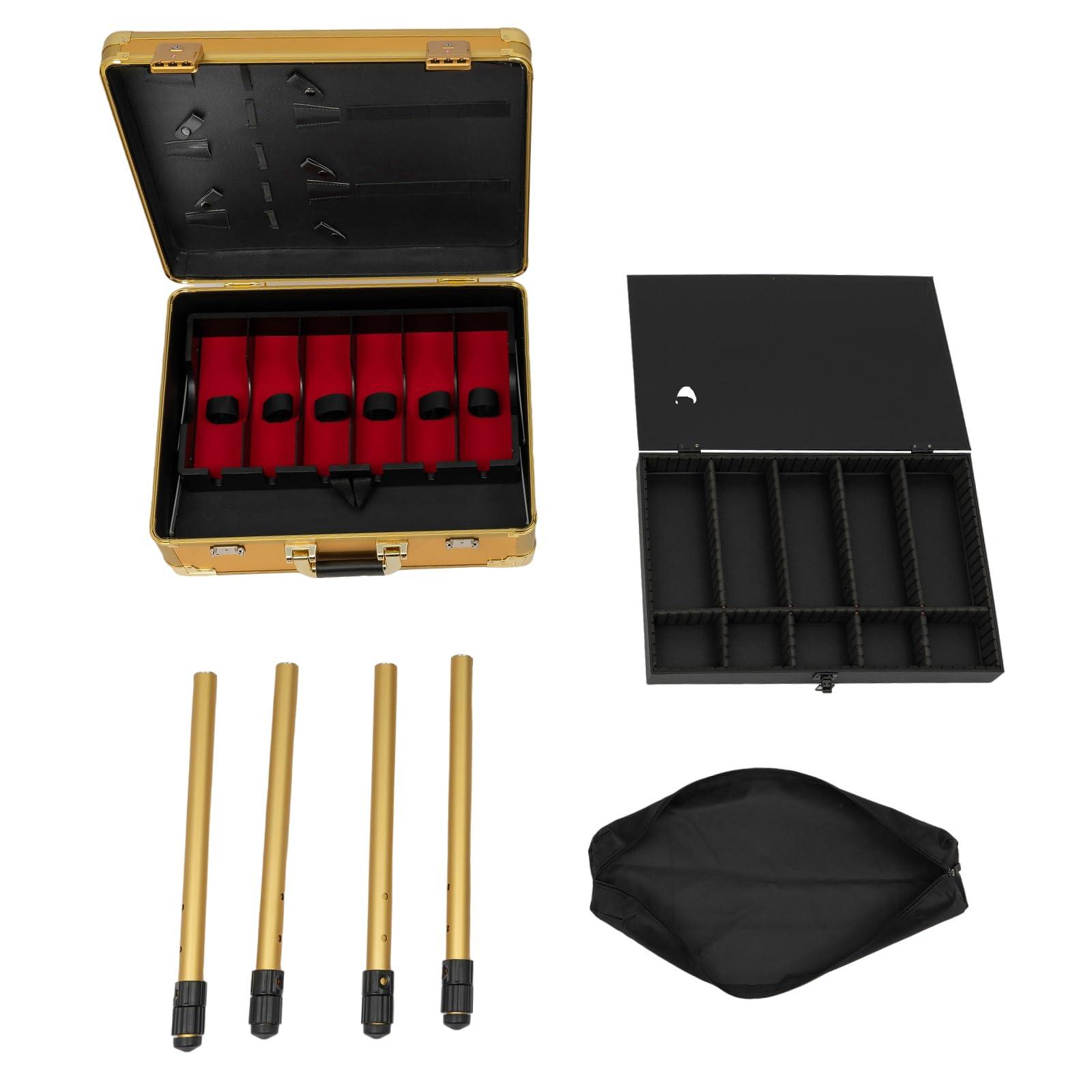 Batsueao Barber Tool Box, Barber Case, Mobile Barber Station, Professional Barber Toolbox, Tool Box Organizer (Gold)