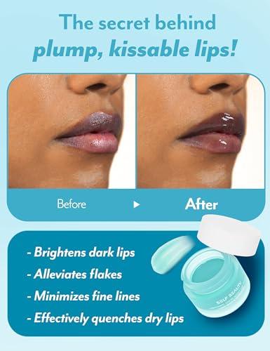 self beauty SelfBeauty Cool Mint Rosemary Lip Mask - Vegan Balm, Daily Moisturizer, Overnight Hydrating Treatment With Cool Mint, Scrub Exfoliator Intensive Repair, 0.51fl.oz