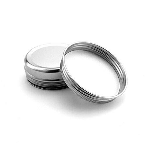 ZHONGJIUYUAN ZHONGJIUYUAN ZHONGJIUYUAN 10 Pieces 60ml / 2.00oz Large Aluminum Empty Jar Cosmetic Sample Tins Slip Slide Round Containers Bottle Box With Tight Sealed Twist Screwtop Cover Small Ounce for Eye Shado