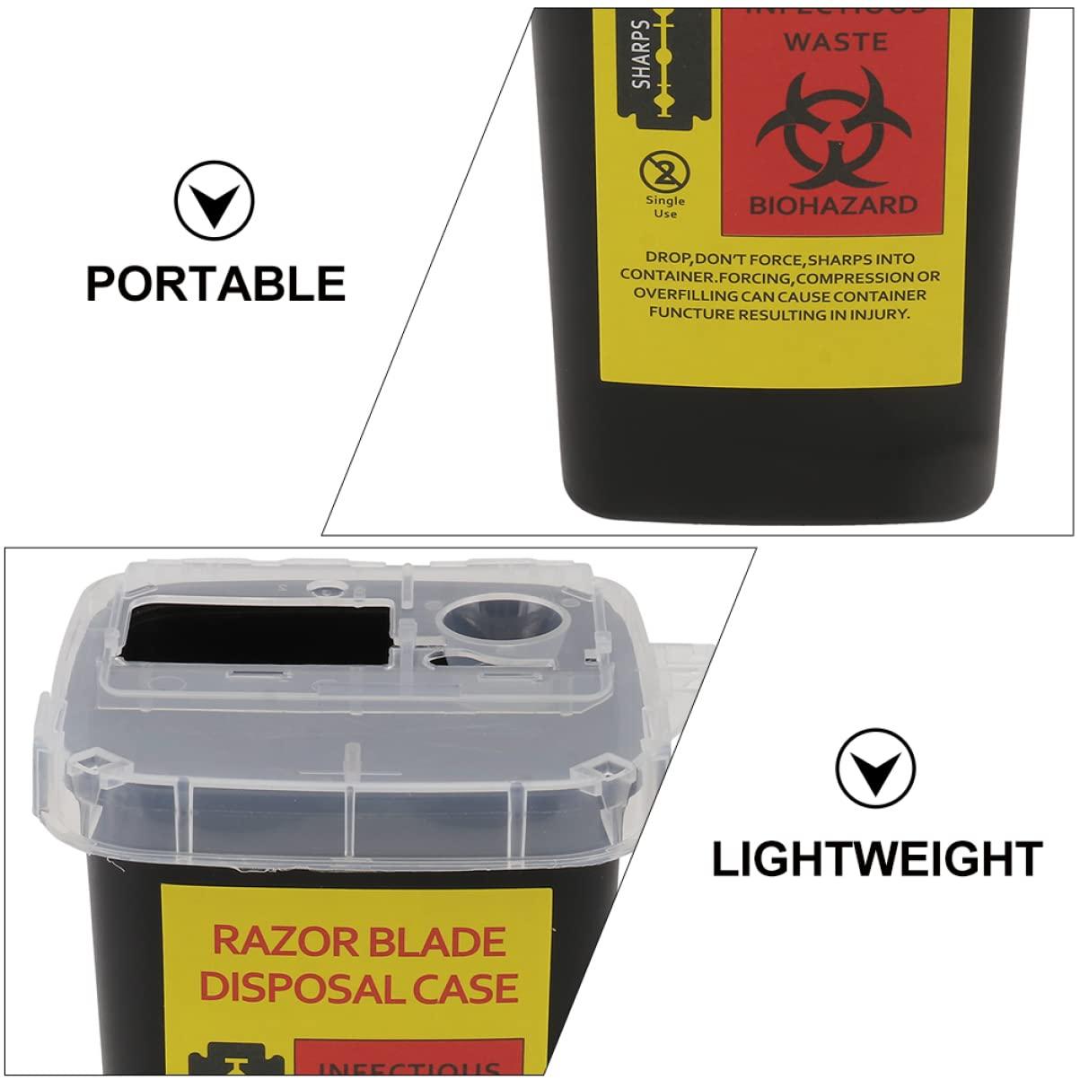 KALLORY KALLORY 4pcs Portable Bank Cutter Family Recycle Safety Barber Holder Hairdressing Shalon Use Sharps Shop Blades Container, Supplies Collect Case, Waste Razor for Barbershop Case Home