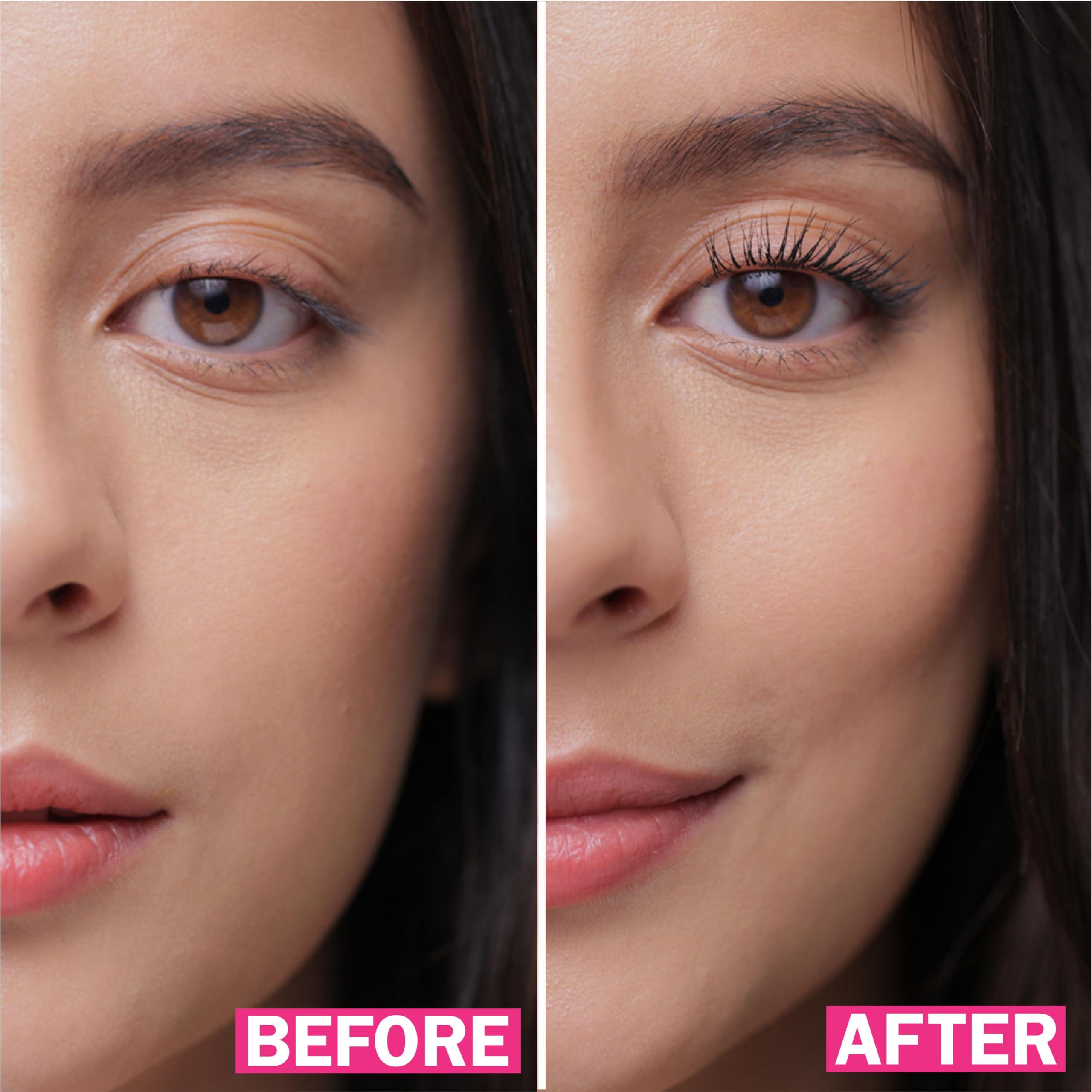 FLASHSERUM fLASH Happy Perfect Volume Mascara with Tapered Brush for Lengthened, Defined, Volumious Lashes - All Day Wear, Smudge Proof, Soft Touch, Super-Black