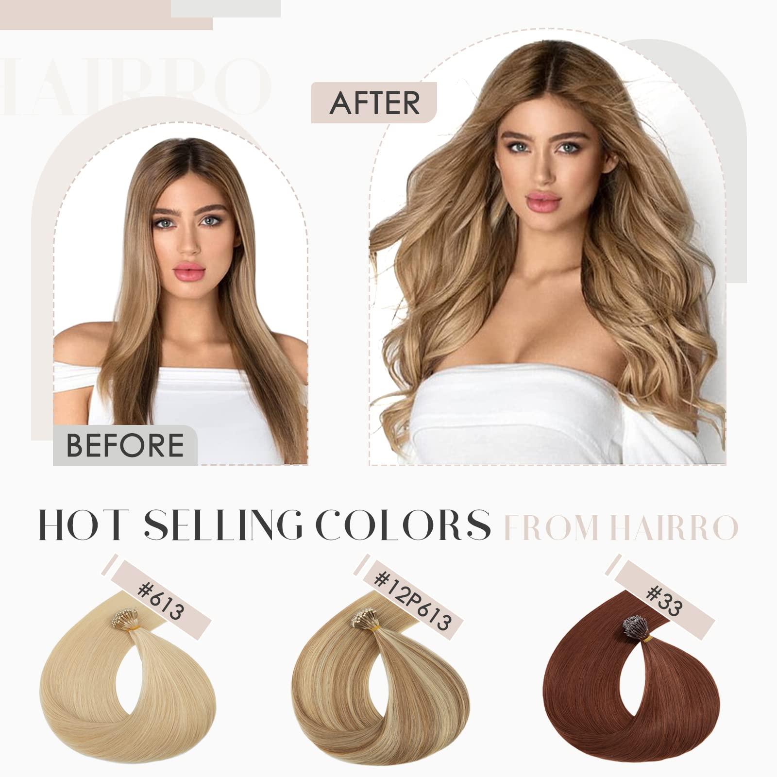 Hairro Hairro Nano Bead Hair Extensions Microlink Nano Ring Itip Hair Extensions Nano Beaded Hair Pre Bonded Cold Fushion Keratin Remy Hairpieces For Women 16inch 50g/PACK 50 Strands #06 Light Brown