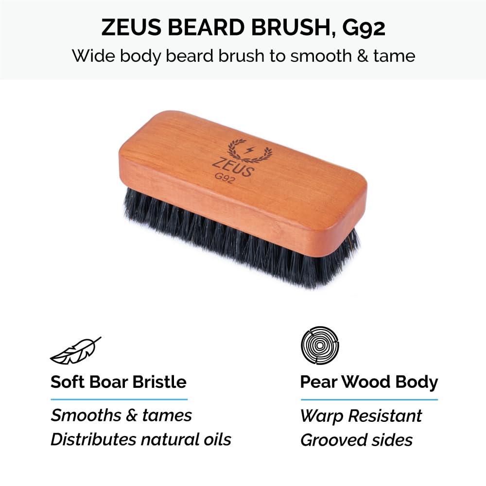 ZEUS ZEUS Starter Beard Wash Kit with Travel Toiletry Dopp Bag - Beard Wash Shampoo & Conditioner, Beard Brush & Travel Toiletry Bag (Verbena Lime)