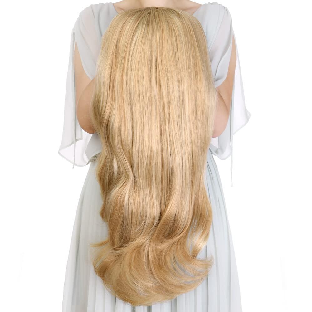 Kori Koli 24 Inch Blond Wavy 3/4 Half Wig Long lightest Synthetic Hair Extensions Capless Wigs Hair Clips Extension For Women 210g24 #3