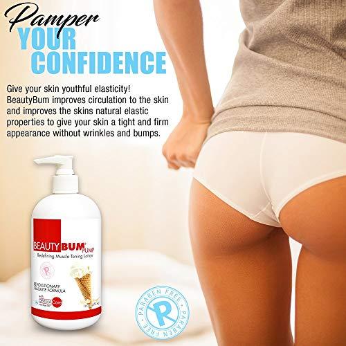 BeautyFit BeautyFit BeautyBum Pump Redefining Muscle Toning Lotion - Tightens Skin and Improves Appearance - Enhances Natural Elasticity and Firmness - Sculpt and Tone Problem Areas - Vanilla Shuga - 16 oz