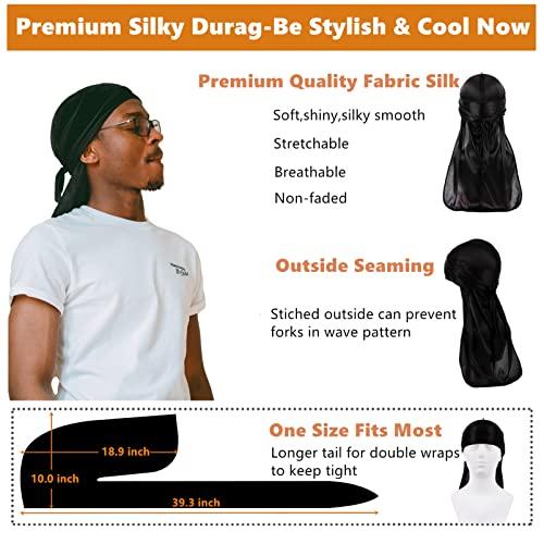 Himoswis 4 PCS Silk Bonnet for Men Sleeping,Silk Sleep Cap for Curly Hair Men,Hair Bonnet Men Sleep,Matching Bonnets and Silk Durag for Men Set-Black,Pink