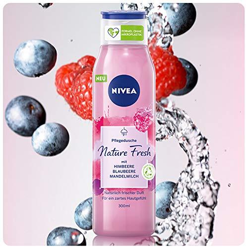 NIVEA NIVEA Fresh Blends Raspberry (300 ml), Raspberry Scented Environmentally Friendly Shower Gel, Fruity Shower Gel for Women, Vegan Shower Gel with Blueberry and Almond Milk